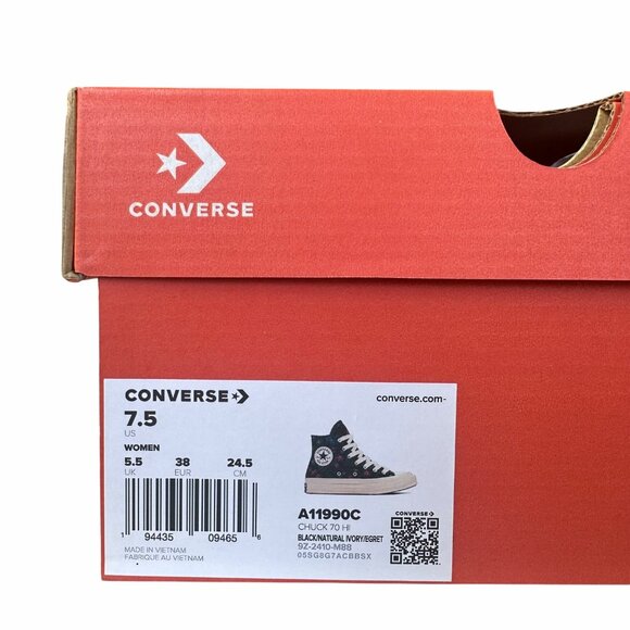⭐Converse Chuck 70 Hi Floral Tapestry Sz 7.5 Women's Shoes Sneaker Black A11990C - Picture 11 of 12